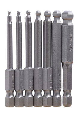 7pcs 65mm S2 Steel Ball End Hexagon Head Screw Driver Screwd