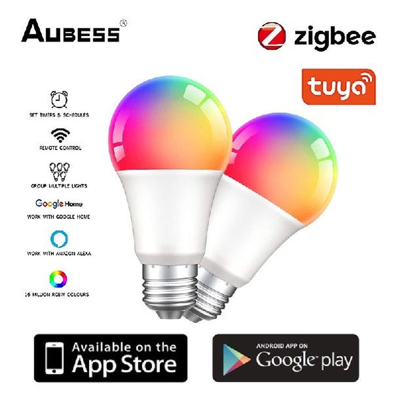 Tuya 19W Zigbee 3.0 Led Smart Light Bulb RGB+CW E27 Tuya