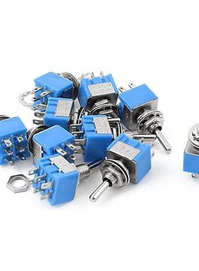 10Pcs AC 125V 6A ON-OFF-ON DPDT Latching Mini Toggle Switch