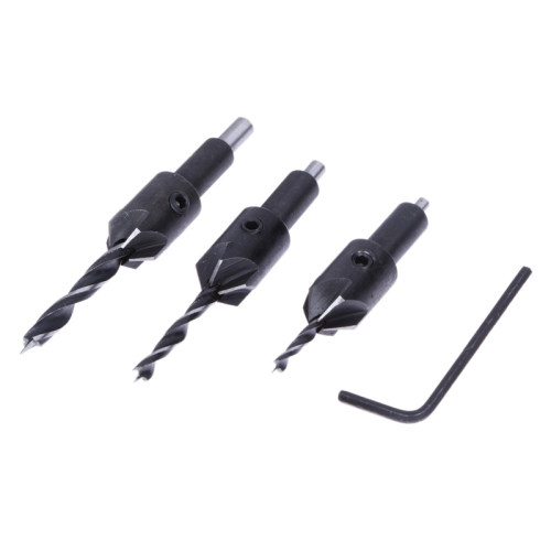 3Pcs HSS 5Flute Countersink Drill Bit Set Screw Drill Press