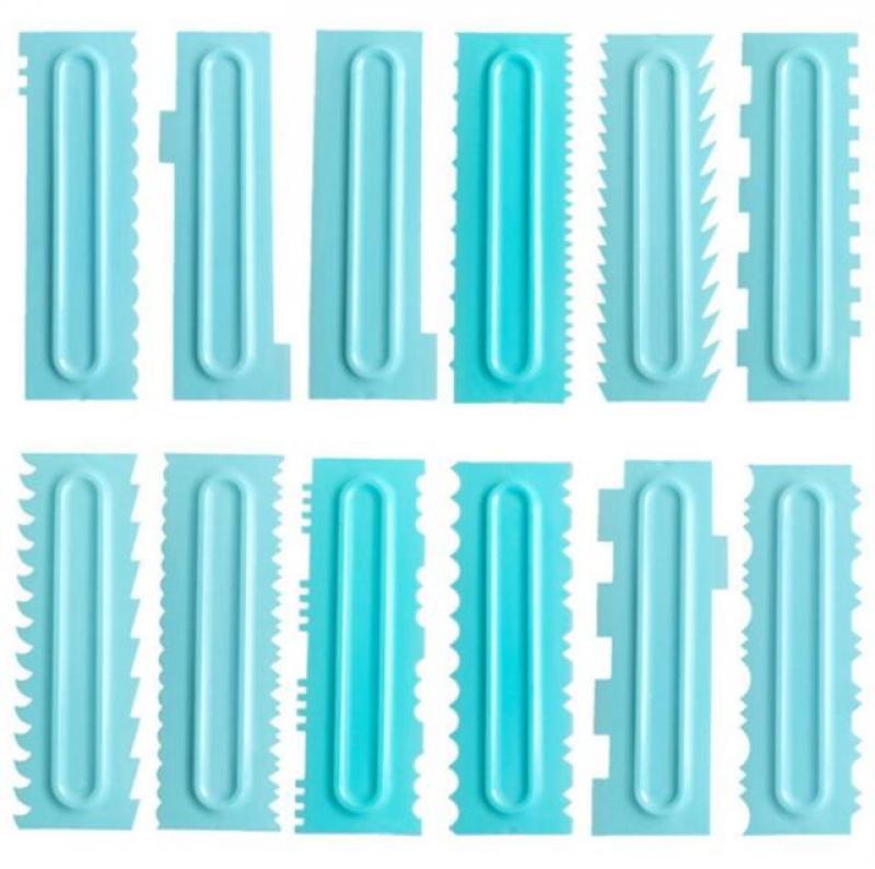 Blue Cream Scraper Irregular Teeth Edge DIY Cream Scraper Sm