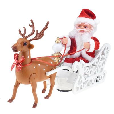 Santa Claus Doll Elk Sled Toy Universal Electric Car With