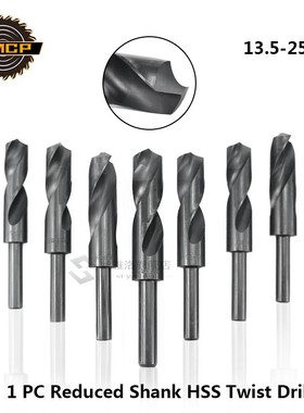 CMCP 1pc 13.5-25mm Reduced Shank HSS Twist Drill Bit  Wood/M