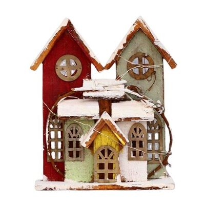 Mini Lighted House Statue Ornament Light Village Miniatures