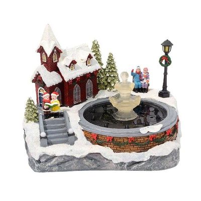 Figurine Dual Power Supply Home Decor Christmas Snow House