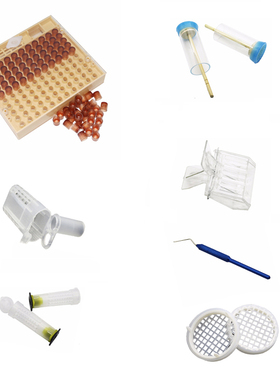 1 Set Bee Queen Rearing Cupkit Box Brown Cell Cups Yellow