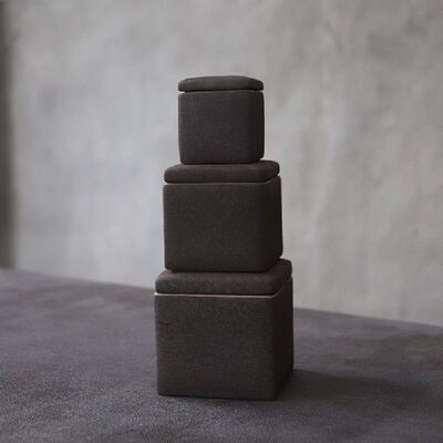 black crockery ceramic tea caddies porcelain tea canisters