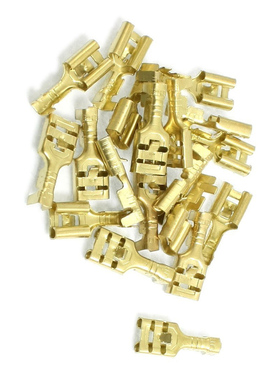 10x Brass 6.3 mm Connectors Female Spade Cable Terminals, 20