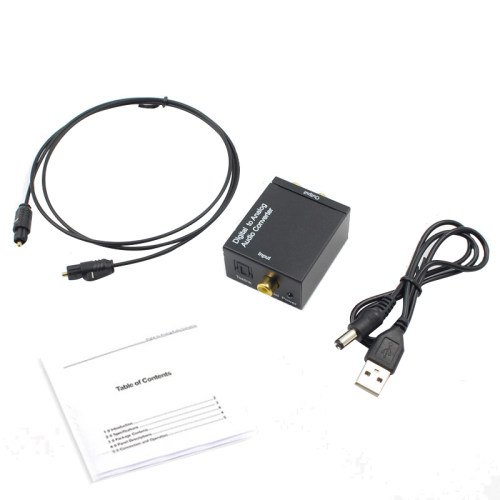 Optical Coaxial Toslink to Analog Converter Adapter RCA L/R