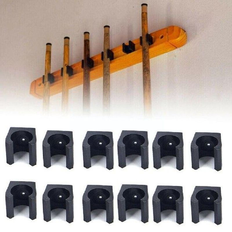 12Pcs Billiard Cue Holders Wall Hanging Fishing Rod