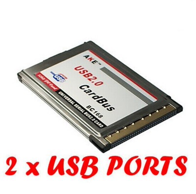 PCMCIA to USB2.0  CardBus 2 Port  480M Card Adapter for PC N