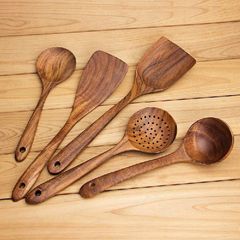 Wooden Spoons, Wooden Spoons for Cooking, 5-Piece Reusable