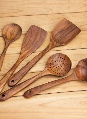 Wooden Spoons, Wooden Spoons for Cooking, 5-Piece Reusable