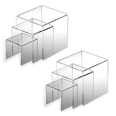 Set Of 6 Detachable Cake Stand Showcase Acrylic Riser Table