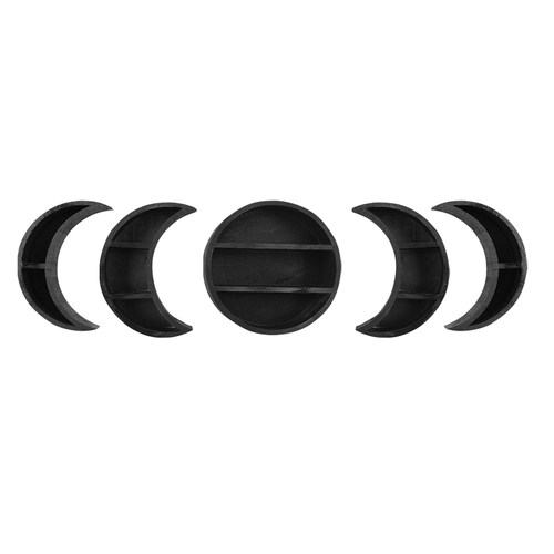 5pcs Moon Wood Shelf Storage Wall Mounted Holder DIY
