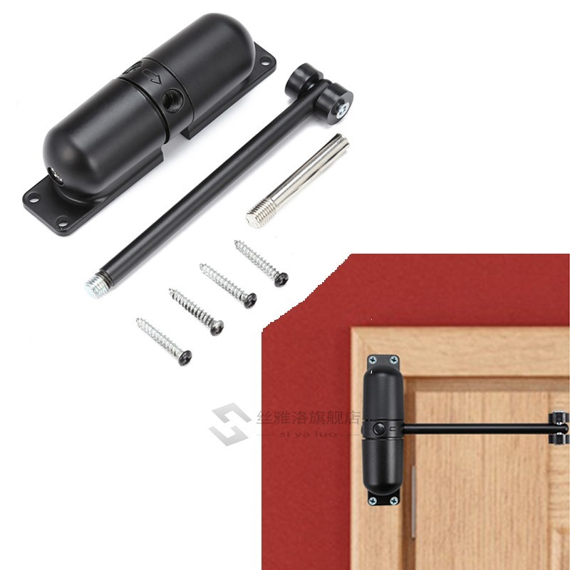 1 Set Black Zinc Alloy Automatic Spring Door Closer Generic