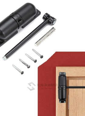 1 Set Black Zinc Alloy Automatic Spring Door Closer Generic