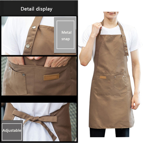 Cotton Kitchen Apron Baking House Pocket Cooking Bib