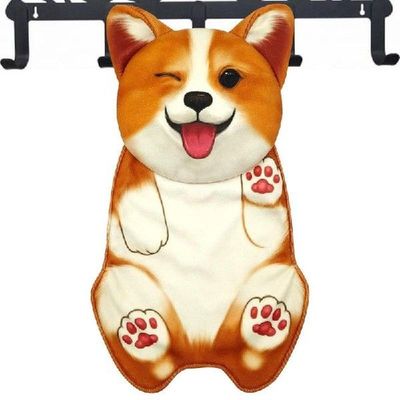 Dog Hand Towels Soft Face Corgi Towels Bathroom Funny