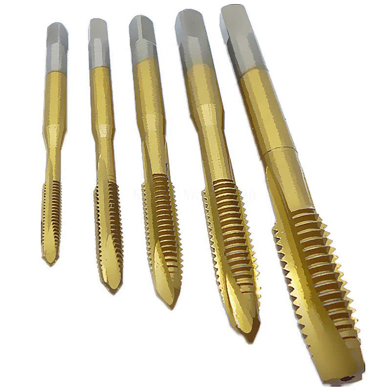 5pc Electroplating Hss Straight Fluted Machine Screw Tap M3