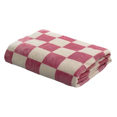 Hot Retro Checkerboard Flannel Blanket Sleeping Blanket