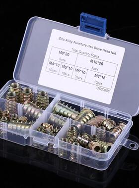 50pcs M4/M5/M6/M8/M10 Insert Nuts Screw-in Type Hex Drive Th