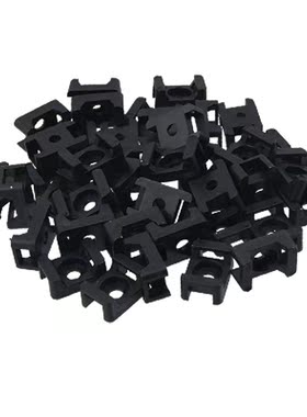 Black 9mm Cable Tie Mount Saddle Type Wire Bundle Holder