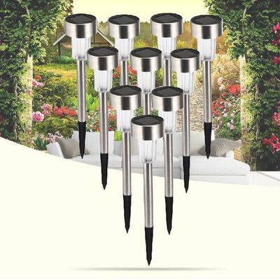 10PCS LED Lawn Lamp Solar Panel LED Spike Spot Light Lawn Li