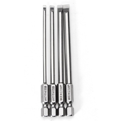 4Pcs 100mm 3.0-6.0mm Flat Head 1/4'' Slotted Screwdr