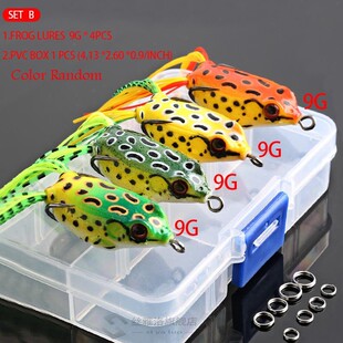 4pcs/box Frog Soft Fishing Lures Kit Snakehead Lure Topwater
