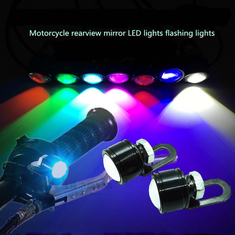 2pcs Waterproof Motorcycle Mirror Mount Car LED Daytime Runn