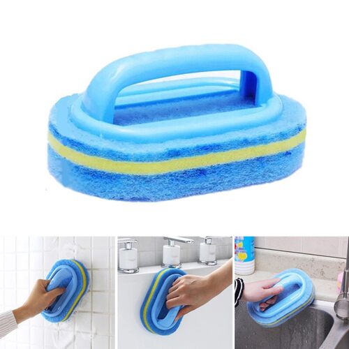 Multi-function Handles Sponge Brush Kitchen Bathroom Glass W