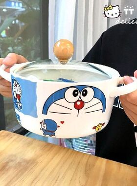 800ML Cartoon Creative Instant Noodles Bowl With Lid