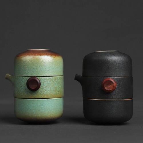 Japanese Ceramic Teapot Gaiwan Teacups Handmade Portable