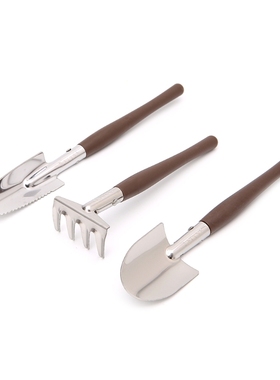 3Pcs Mini Gardening Tools Small Shovel/Rake/Spade With Handl