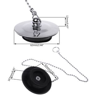 Bathtub Drain Plug With Chain Sink Basin Water Stopper For B