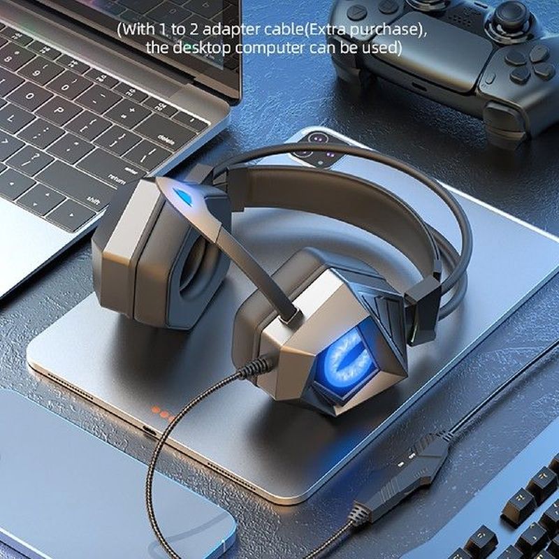 Multicolor Breathing Light Gaming Wired Headphone Headsets