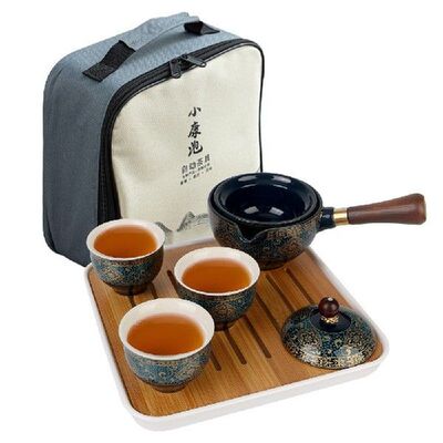 Porcelain Chinese Gongfu Tea Set 360 Rotation Tea Maker and