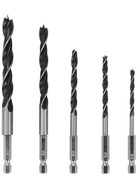 HSS 1/4 inch Hex Shank Brad Point Twist Drill Bits Change 5p
