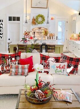 Christmas Cushion Cover Pillow Red Pillow Case Sofa