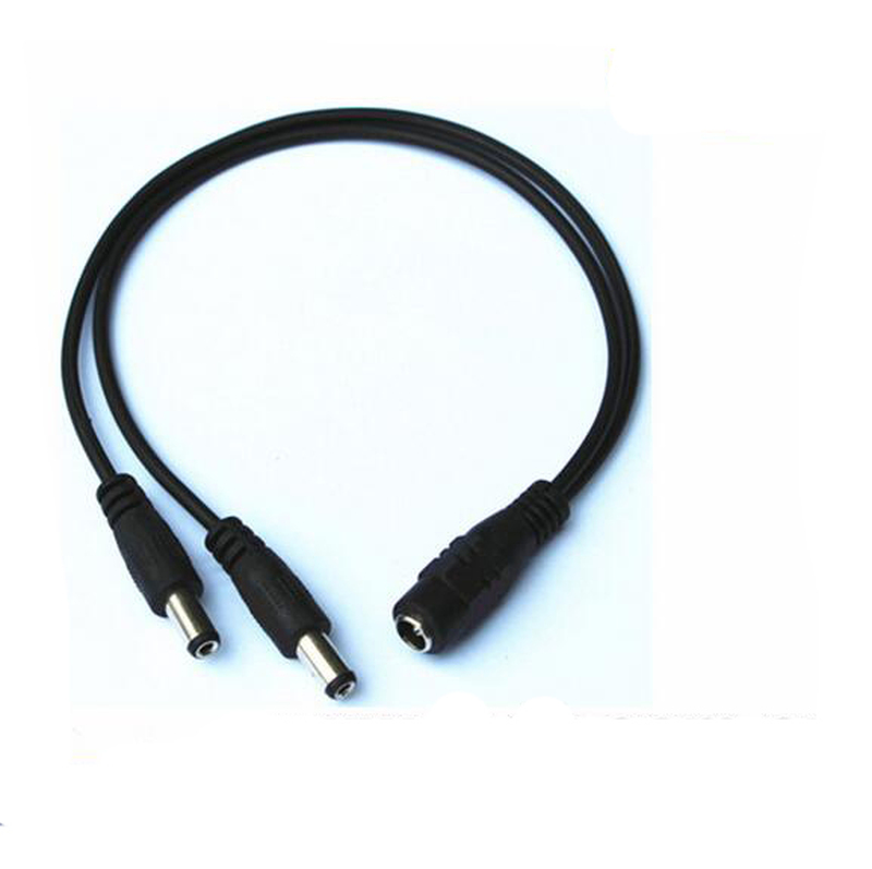 5.5x2.1mm 1 female to 2 male low voltage 12v dc cable