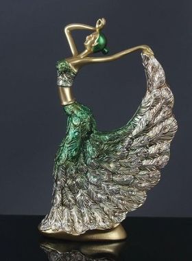 Peacock Dancer Figurine Statue Women Dancing Girl Elegant