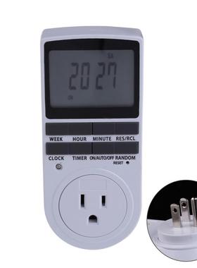 7 Day Programmable Timer LCD Plug-in Socket Switch 12/24 Hou