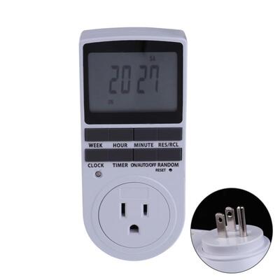 7 Day Programmable Timer LCD Plug-in Socket Switch 12/24 Hou