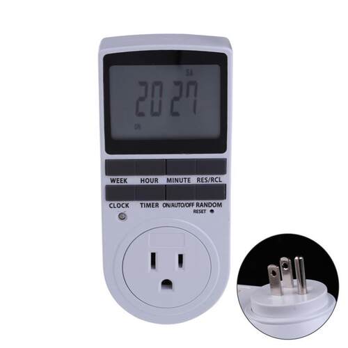 7 Day Programmable Timer LCD Plug-in Socket Switch 12/24 Hou