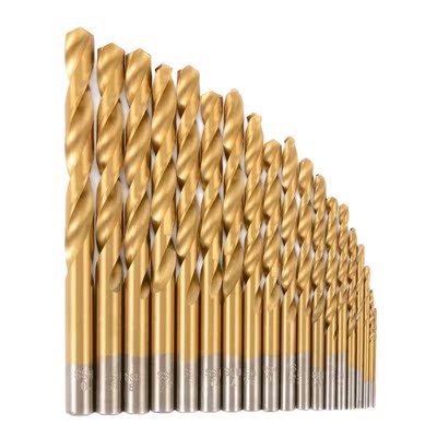19pcs 1-10mm HSS Speed Titanium Coated Twist Drill Bit Shank