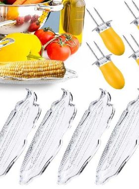 Long Serving Tray Set 4pcs Transparent Corn Tray And 4pcs