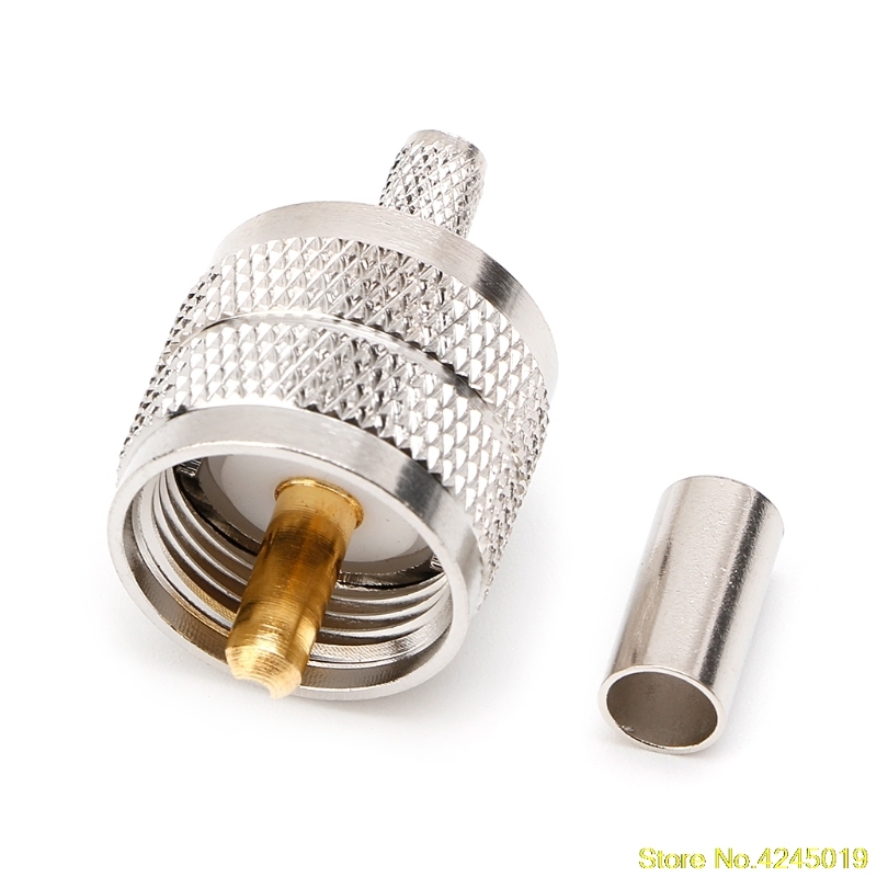 10PCS UHF Male PL259 Plug Crimp RG58/142 LMR195 RG400 Screwe