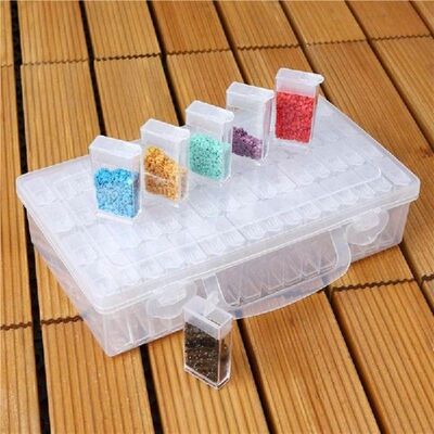 64 Slots Bottles Diamond Painting Storage Box Plastic Nail