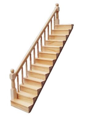1:12 Dollhouse Miniature Handrail Staircase Wooden Scene